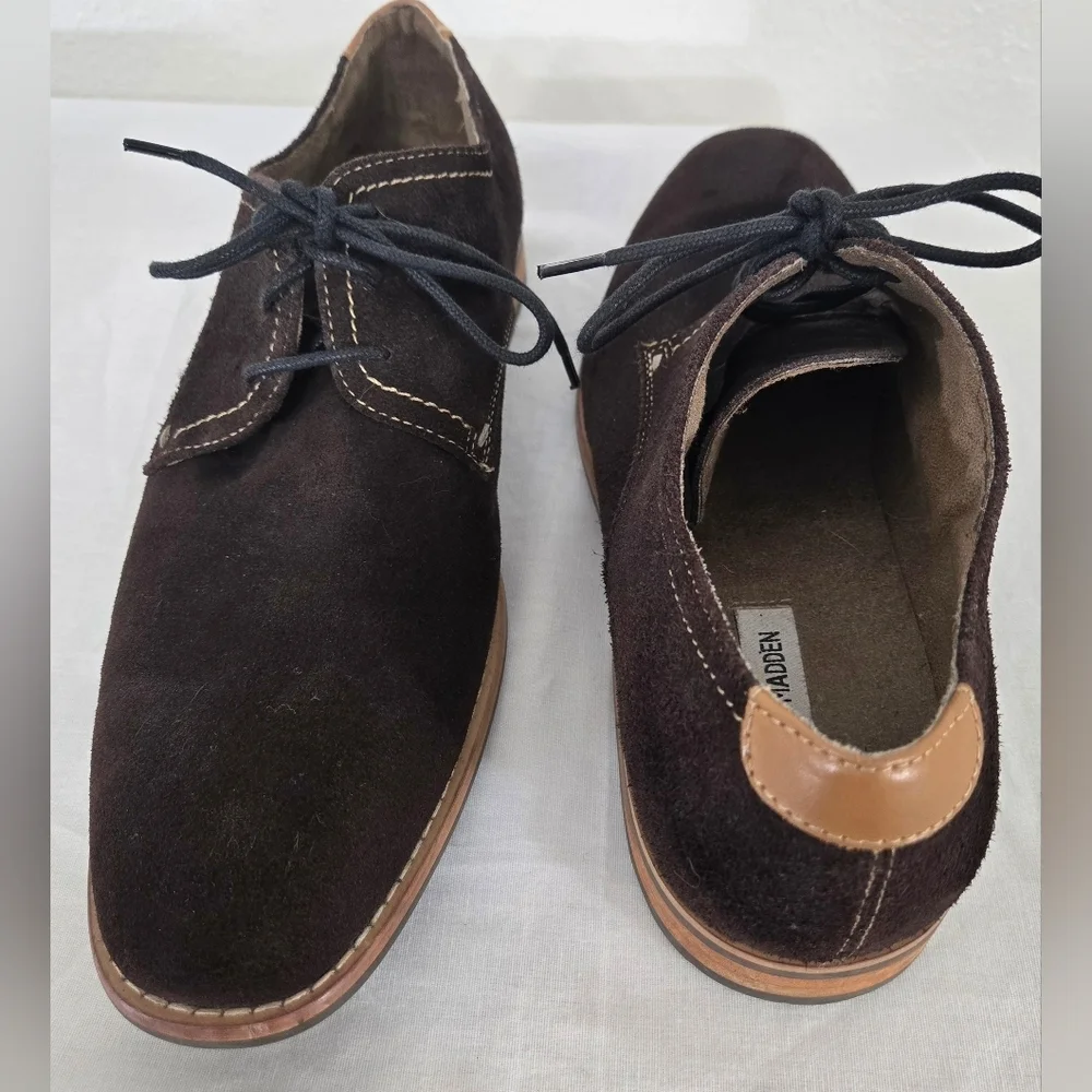 STEVE MADDEN P-Elvin Brown Suede Oxford Shoe Classic Work Casual, size 11